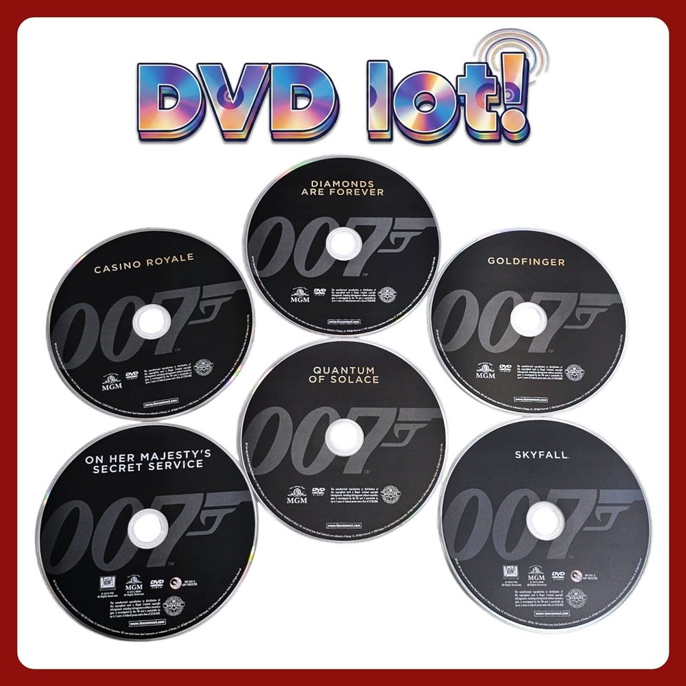 Lot Of 6 Movies James Bond 007 Series Loose Discs‎ DVD Wholesale Bulk Films